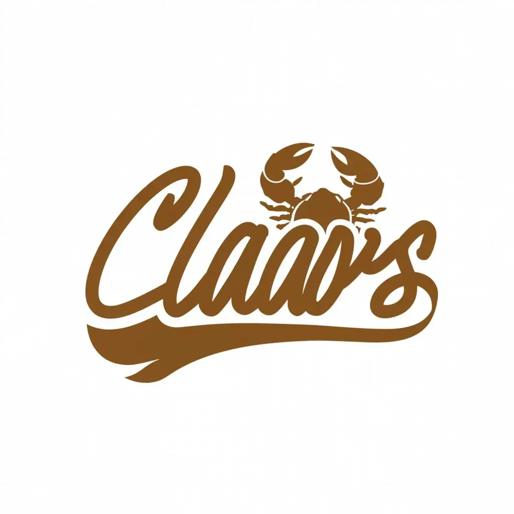 a logo design,with the text "CLAWS", main symbol:Chesapeake Crab facing front view with claws open. The crab's position is as if it is facing the camera,Moderate,be used in Restaurant industry,clear background