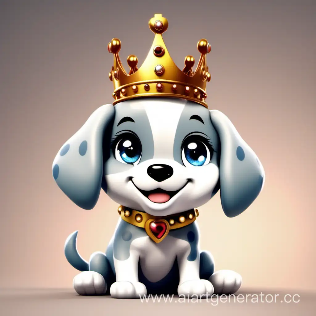 щеночек с короной из мультфильма 4к
