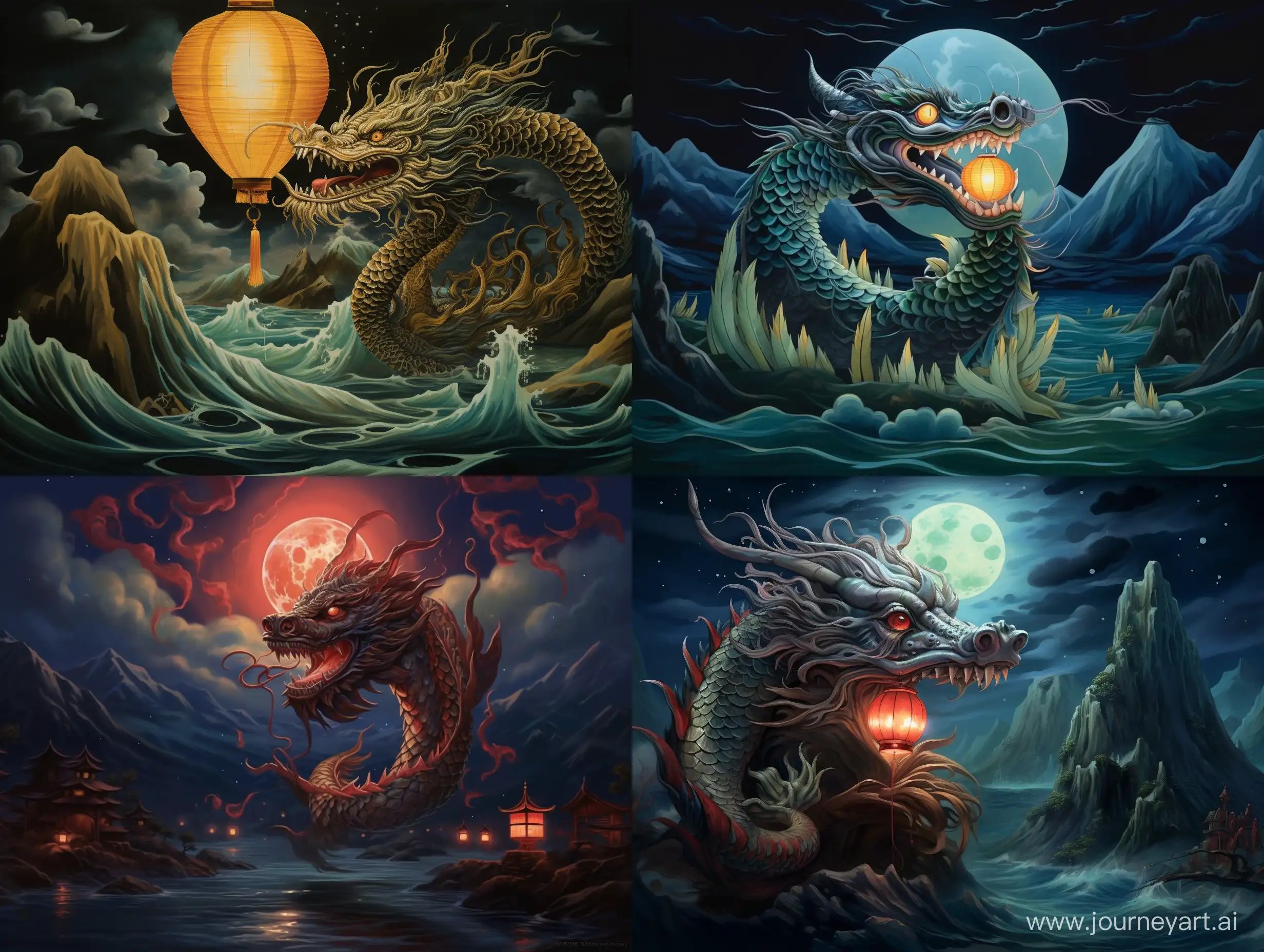 Dragon-Lantern-Transforming-into-Flying-Fish-in-Night-Mountains