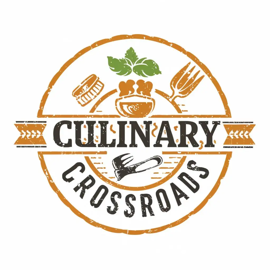 logo, A dinner plate, with the text "Culinary Crossroads", typography, be used in Entertainment industry