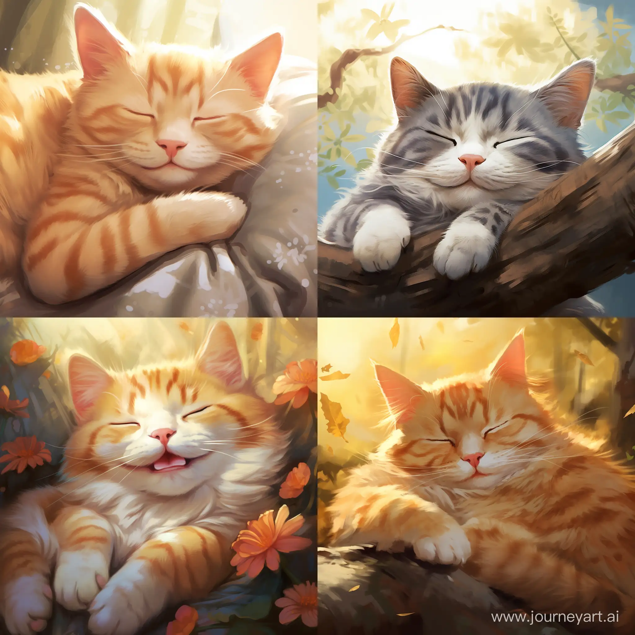Contented-Cat-Enjoying-a-Peaceful-Nap