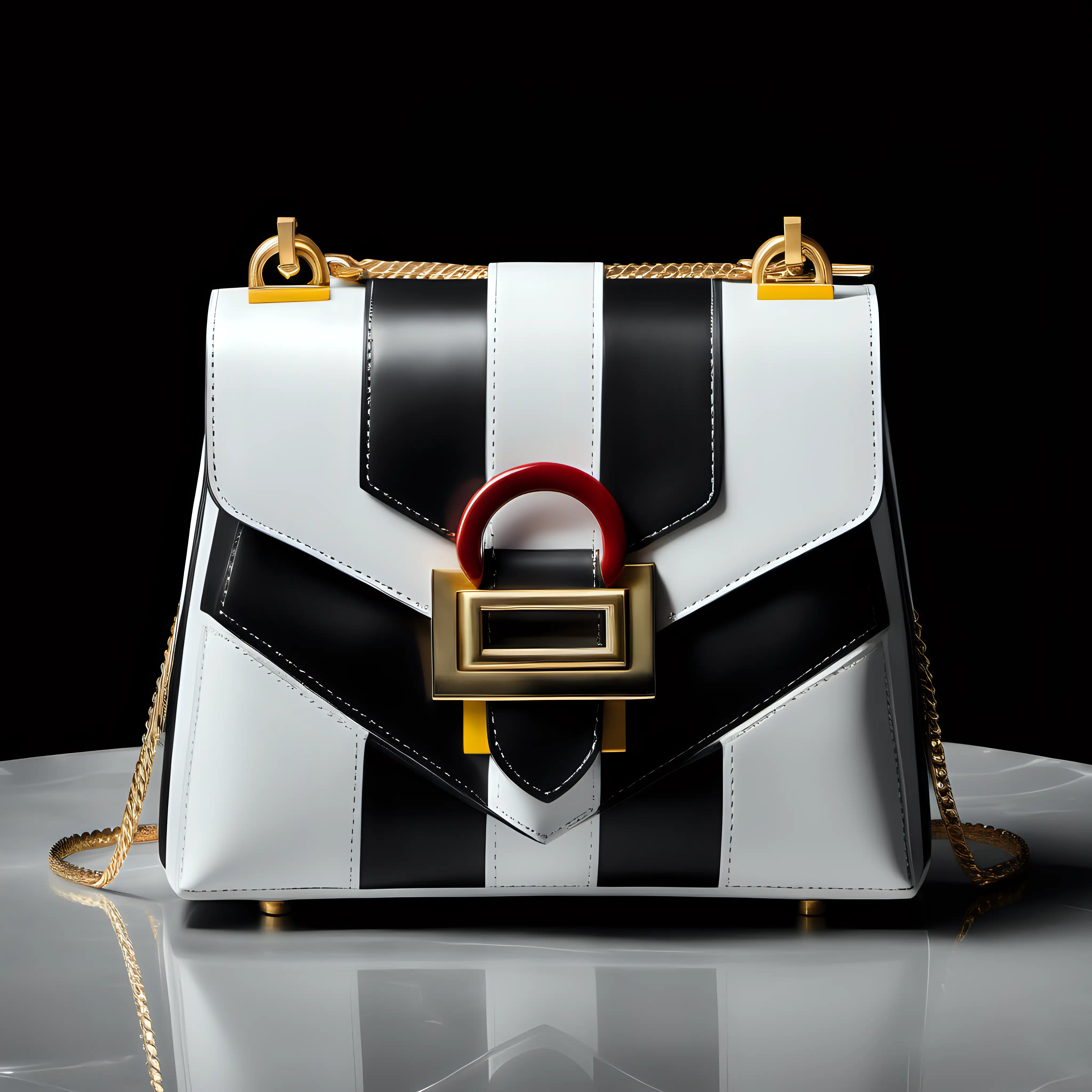 Luxury Sicilian Maiolica Inspired Mini Geometric Leather Bag