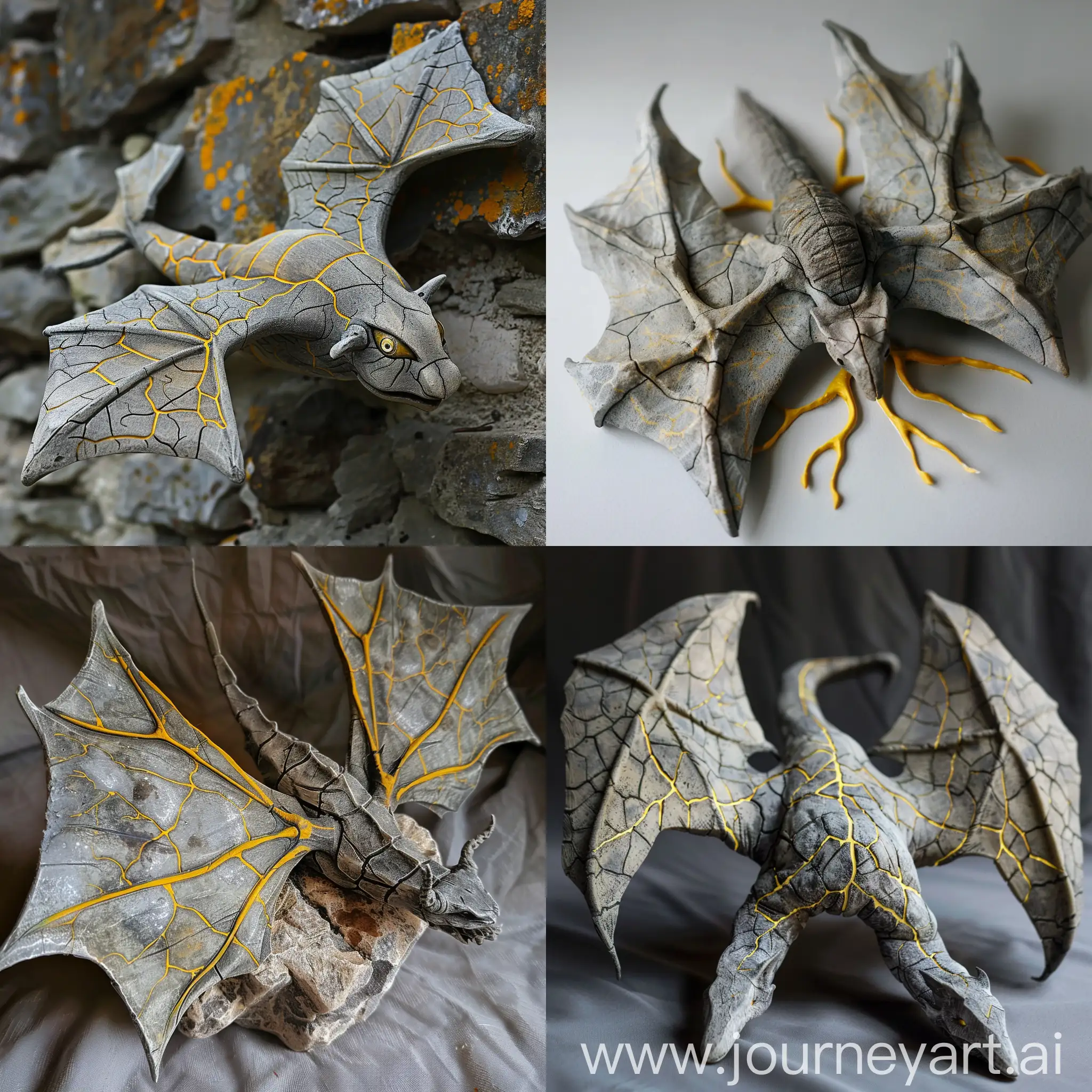 Monstrous-Stone-Flying-Creature-with-Yellow-Veins