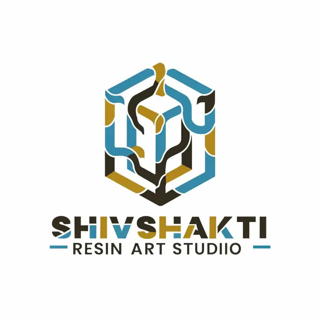 a logo design,with the text "Shivshakti resin art studio", main symbol:An simple but complex structure but attractive text  front mix,Moderate,be used in Internet industry,clear background