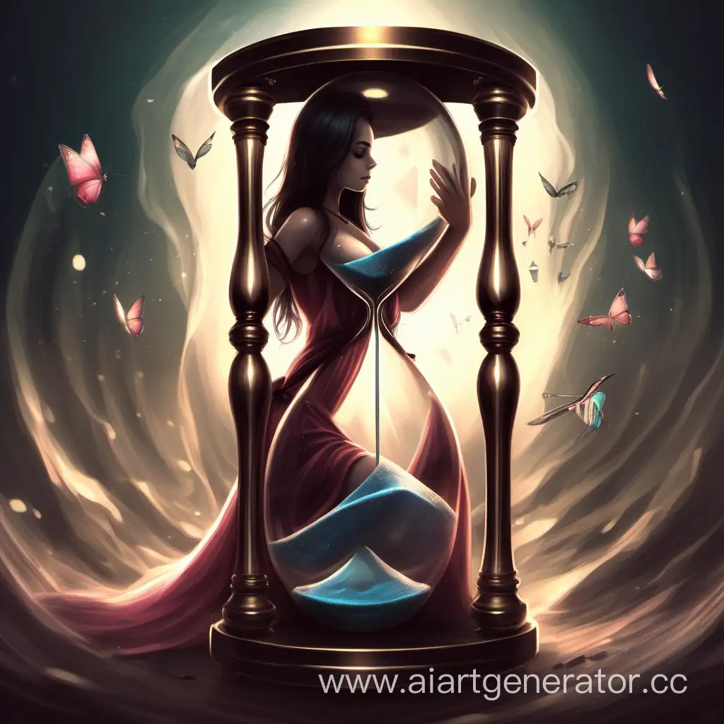 Fantasy-Girl-with-Hourglass-in-Timeless-Setting