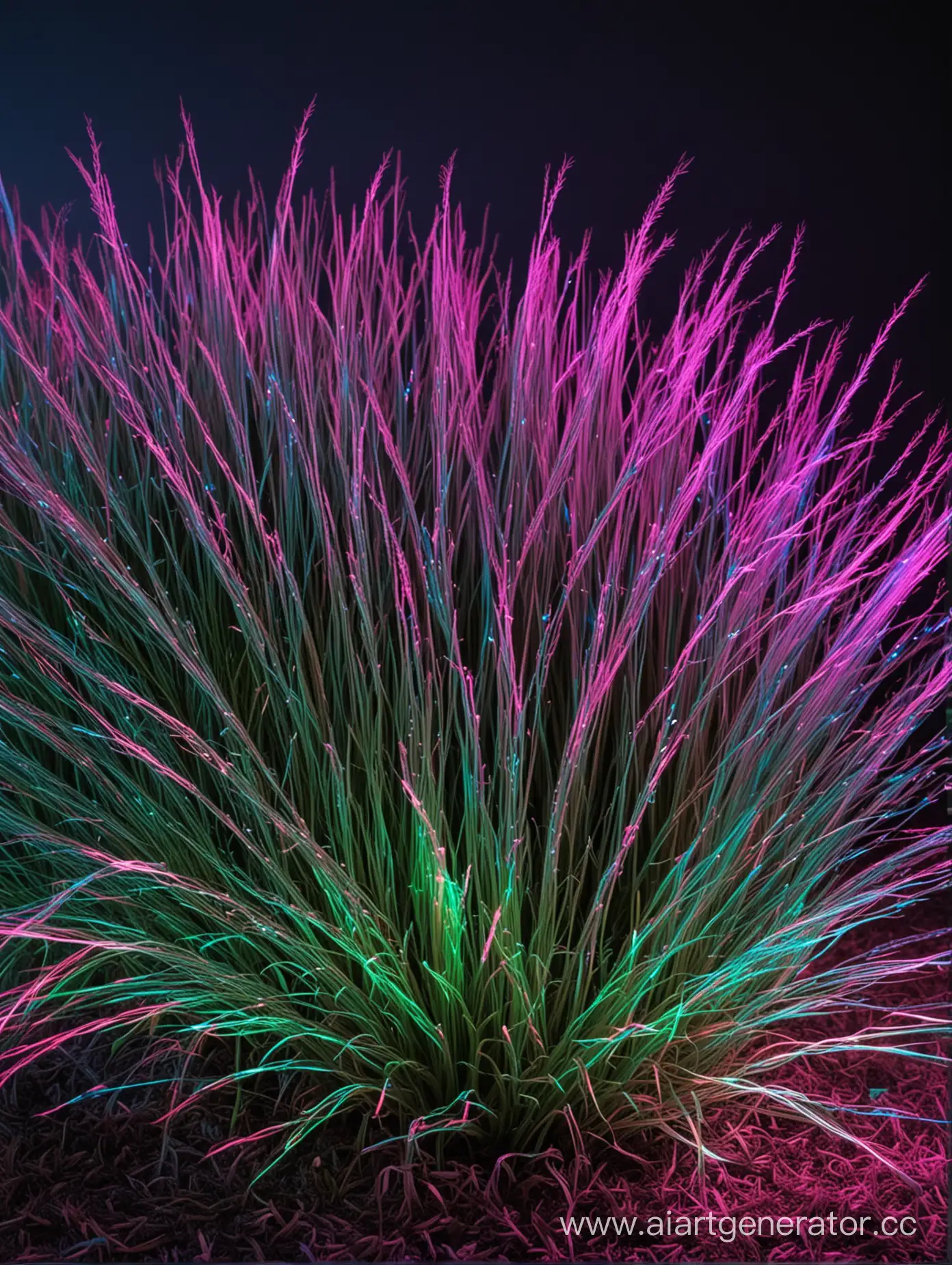zoom grass with green blue pink neon light