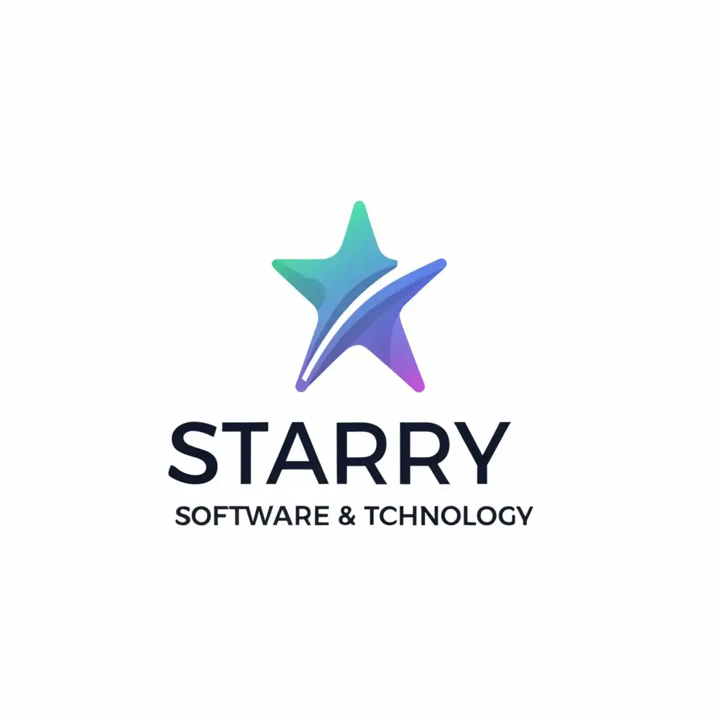 a logo design,with the text "STARRY SOFTWARE & TECHONOLOGY", main symbol:STAR,Minimalistic,be used in Technology industry,clear background