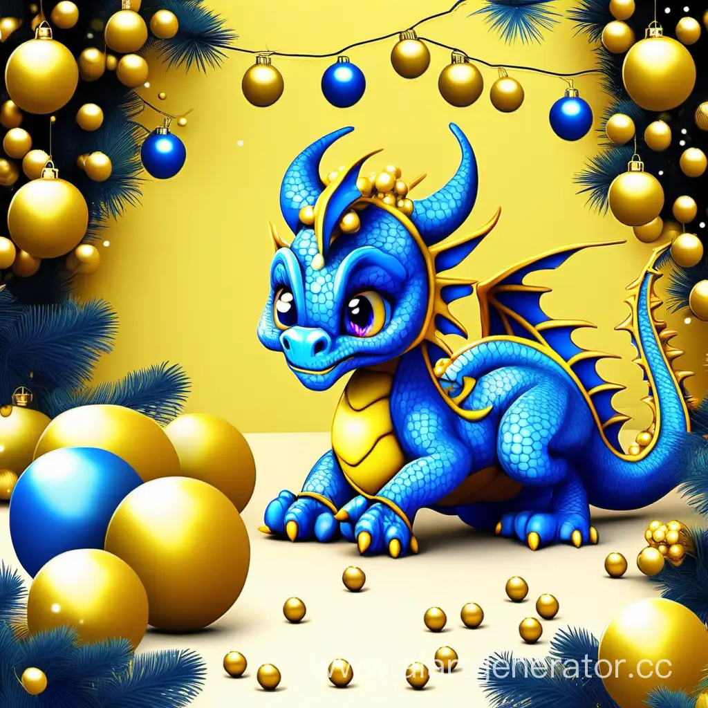 Cheerful-Blue-Dragon-Surrounded-by-New-Year-Festivities-and-Yellow-Ornaments