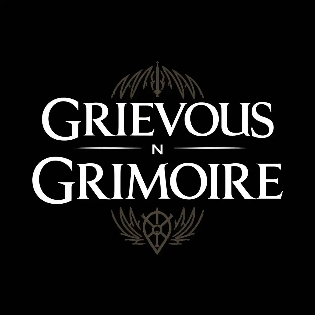logo, No symbol, with the text "Grievous Grimoire", typography, be used in Religious industry
