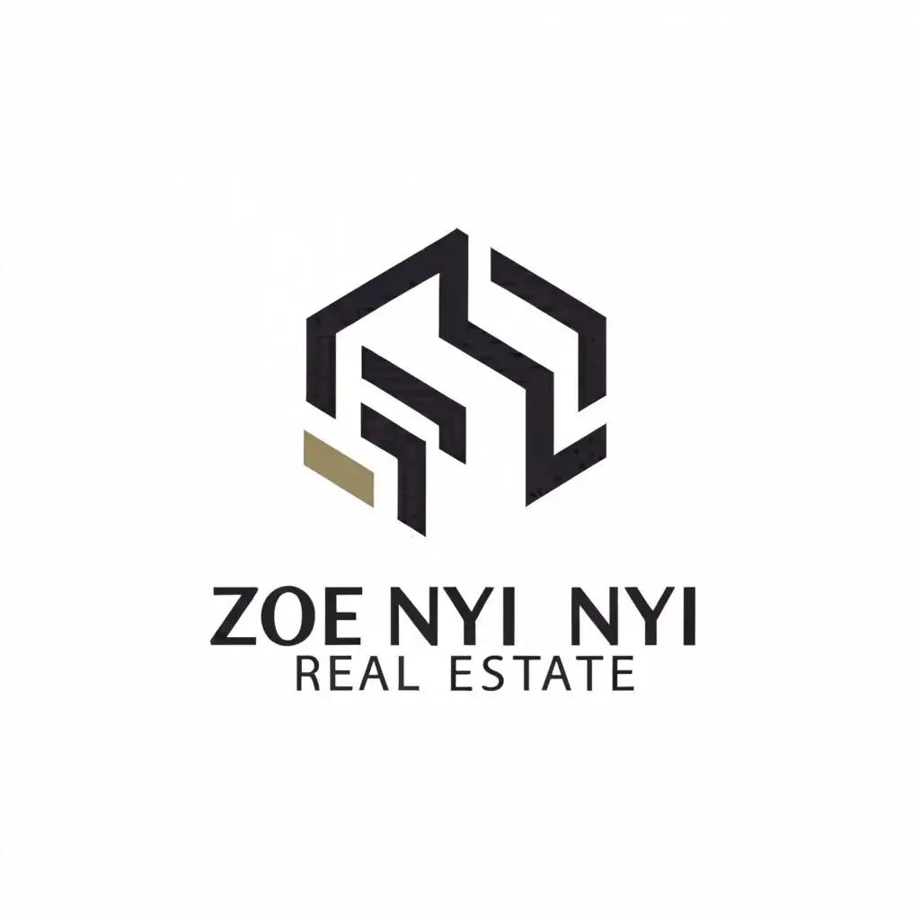 a logo design,with the text "Zoe Nyi Nyi Real Estate", main symbol:Zoe Nyi Nyi,Moderate,be used in Real Estate industry,clear background