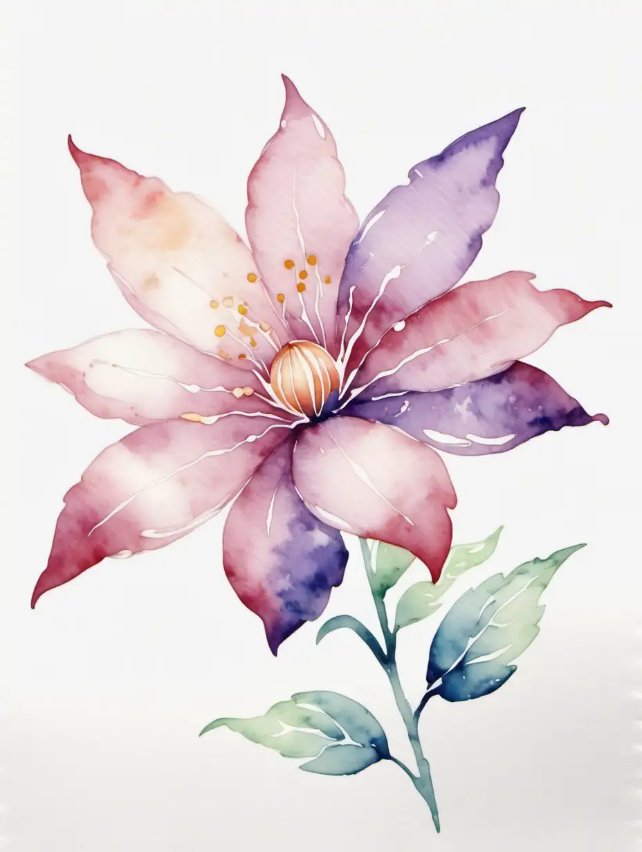 Vibrant Watercolor Flower Bouquet Botanical Art in Multicolor Hues