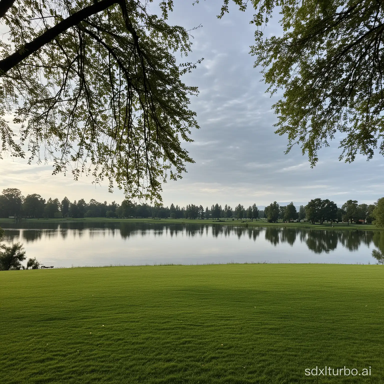 Tranquil-Lake-Scenery-with-a-Grassy-Lawn