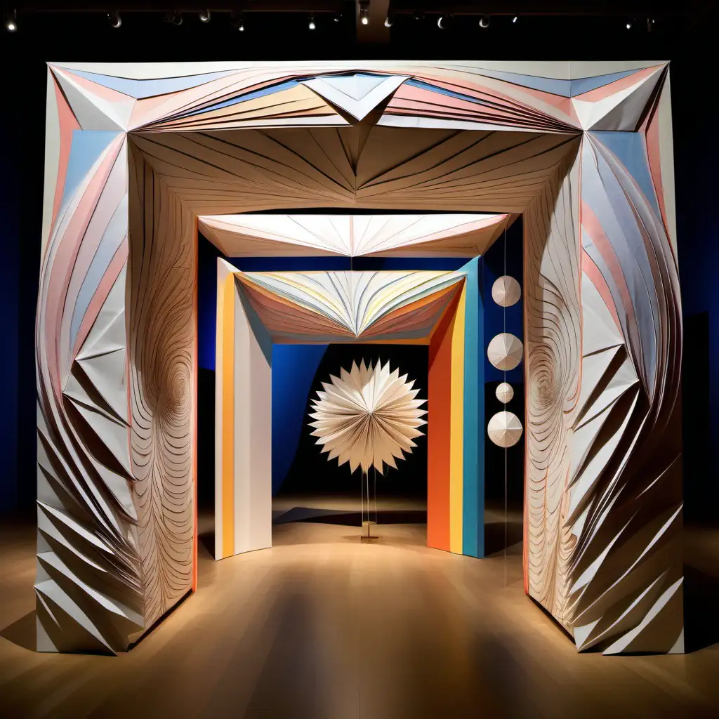 Immersive Exhibition Emotionally Inspired by Hilma af Klint and Kandinsky with Large Origami Paper Sculptures