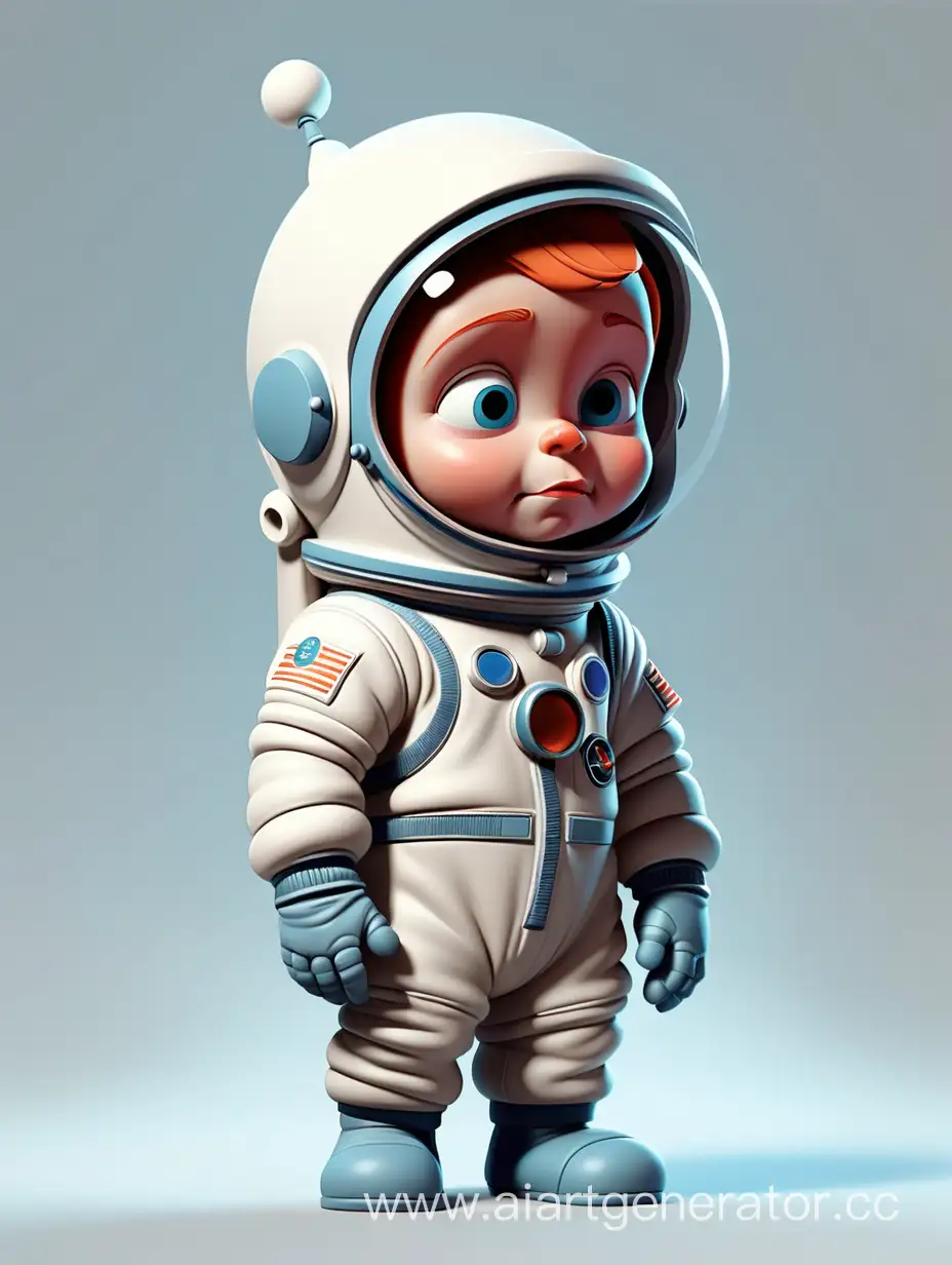 фигурка космонавт в минималистичном стиле  в диснеевском стиле в полный рост с малым количеством деталей младенец
