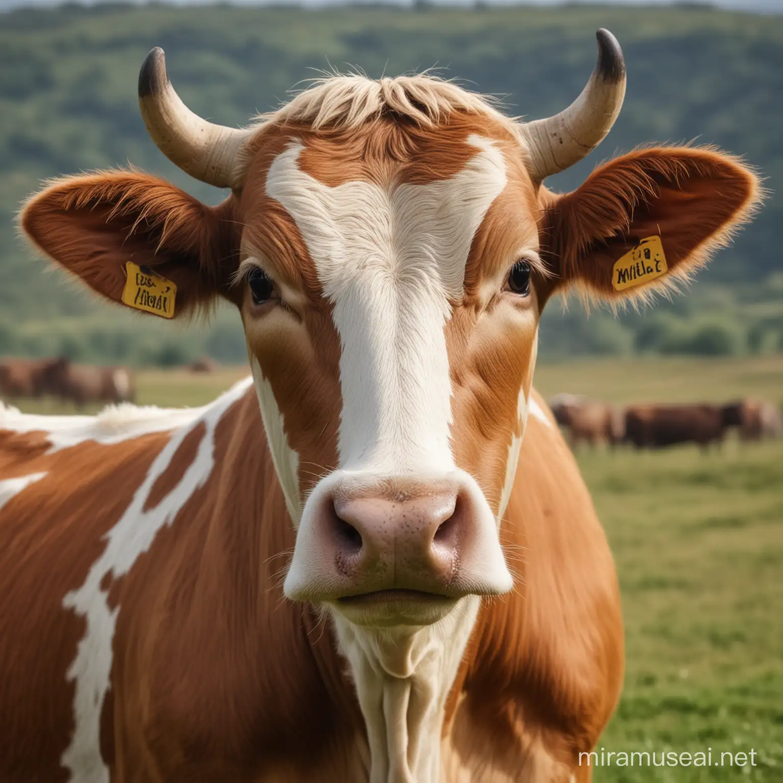 Mila Zeka Character Face on a Cow