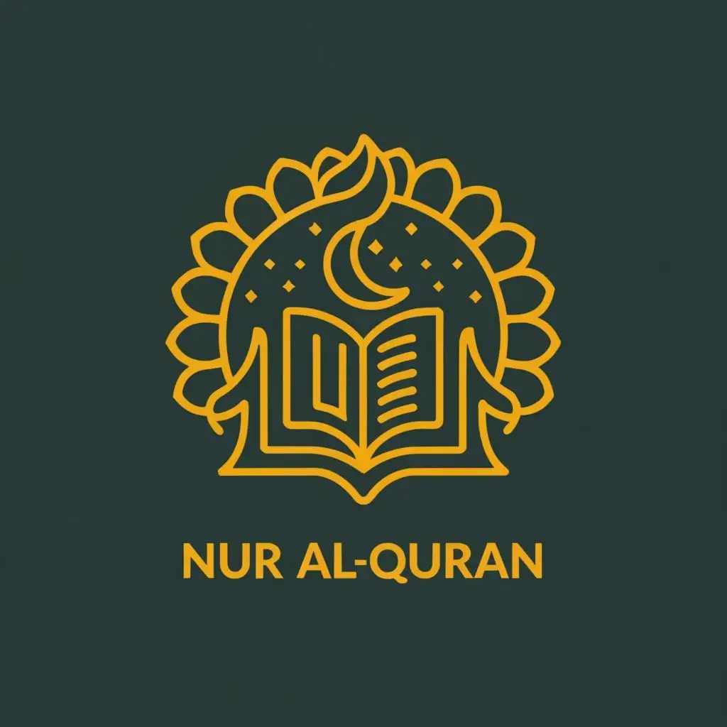 LOGO-Design-For-Nur-alQuran-Illuminated-Quranic-Symbol-with-Radiant-Typography-for-Religious-Industry