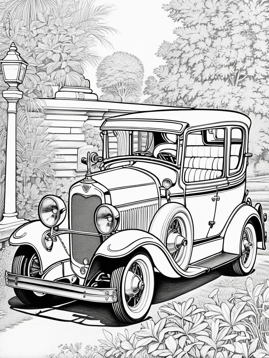 Vintage Collectable Antique Cars Coloring Book Pages