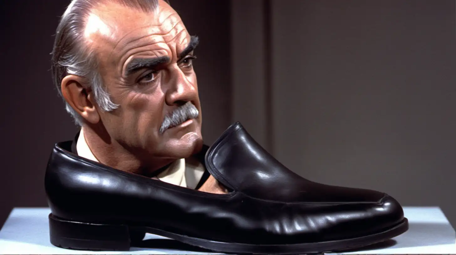 Sean Connery Zed Shoe Model Vintage Hollywood Icon Showcasing Stylish Footwear