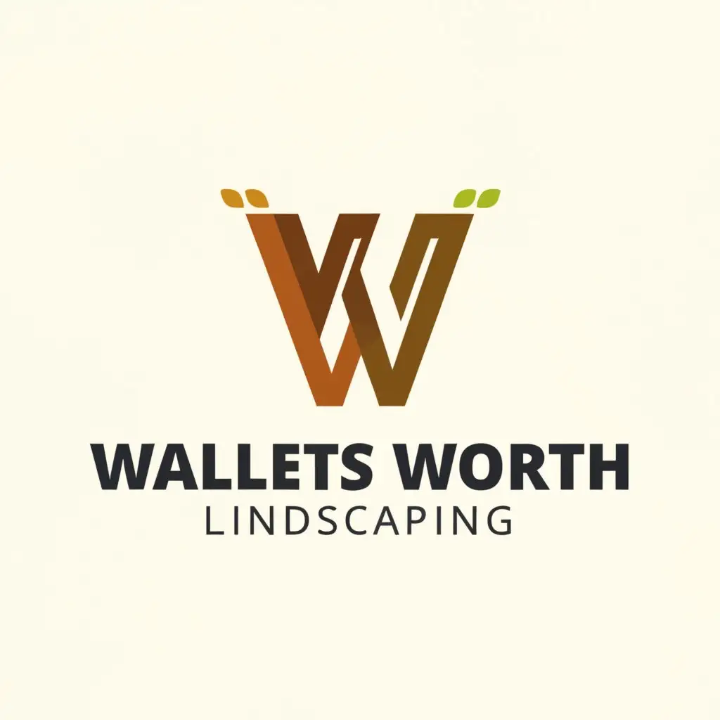 a logo design,with the text 'Wallets Worth Landscaping', main symbol:WW,Moderate,clear background