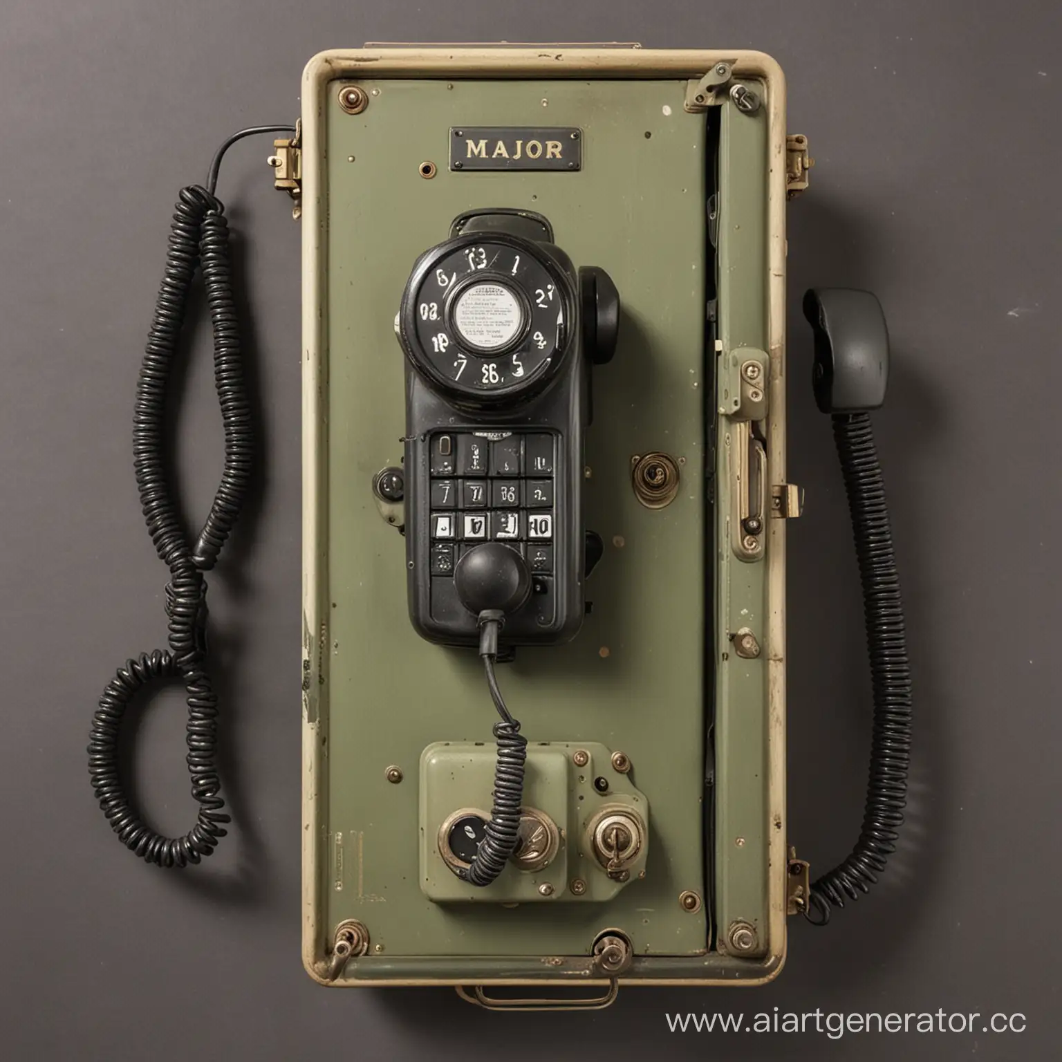 Military-Officer-Using-Door-Phone-with-Majors-Shoulder-Straps