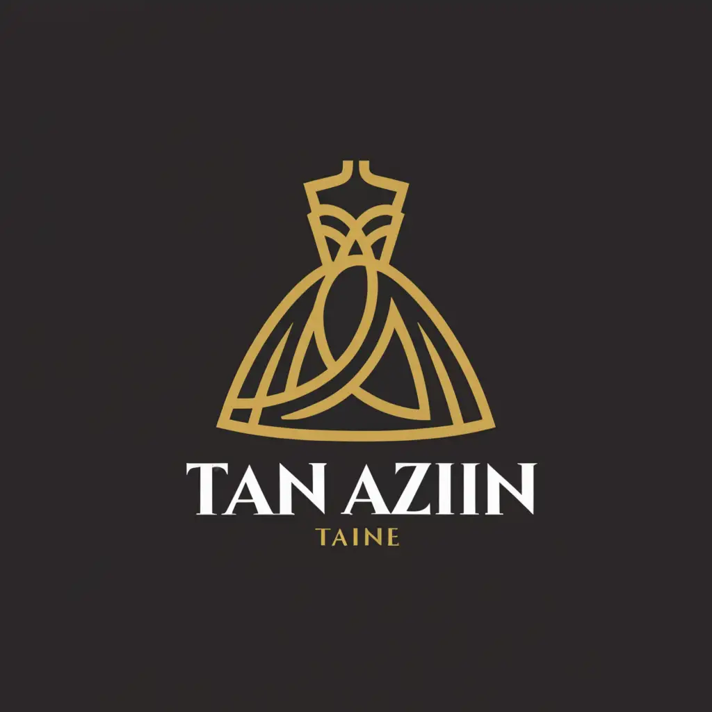 a logo design,with the text "tan azin", main symbol:gown dress,Moderate,be used in Events industry,clear background