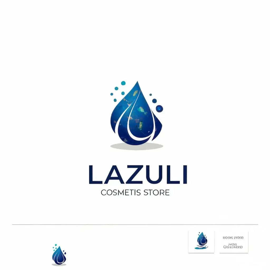 a logo design,with the text "Lazuli", main symbol:lapis lazuli stone, cosmetics store, with shampoo,complex,be used in Beauty Spa industry,clear background