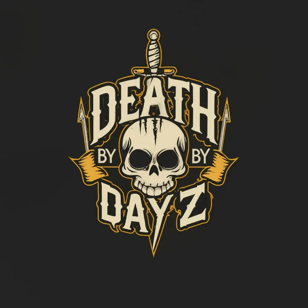 a logo design,with the text "DEATH BY DAYZ", main symbol:SKULL,Moderate,clear background