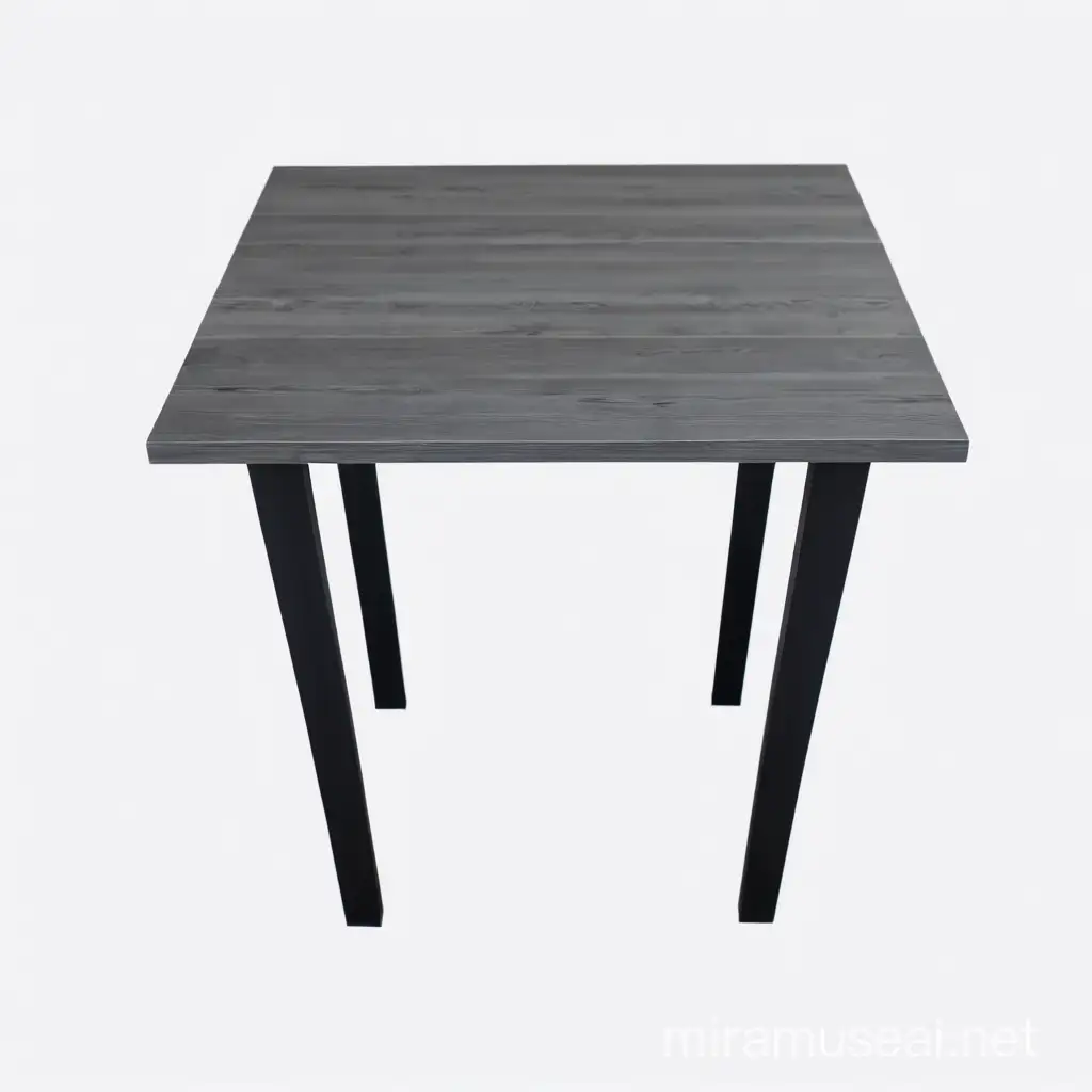 CloseUp of Gray Wooden Table in Empty Room