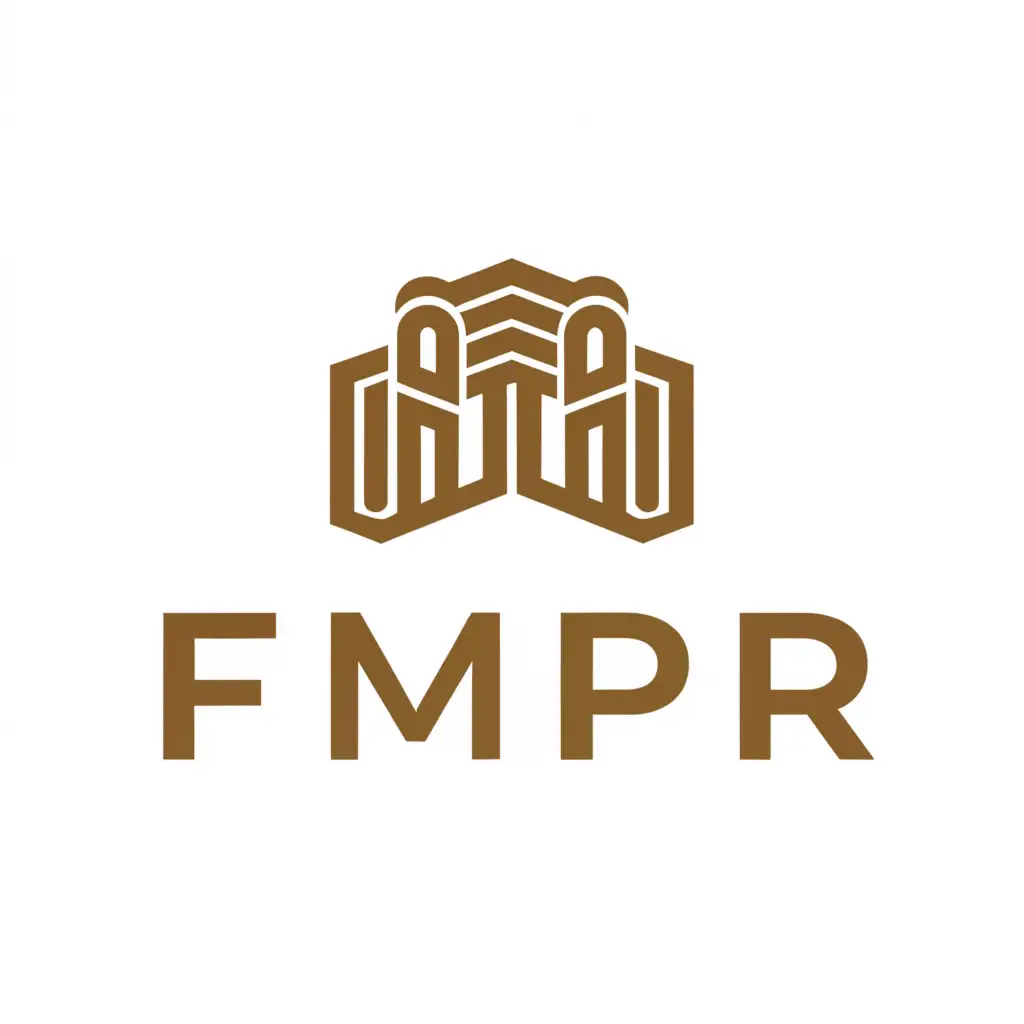 a logo design, with the text 'fmpr', main symbol: Creating a logo using a part of the Mohammed V mausoleum, a part of the Deanery building, as well as the pharmacy logo., معتدل, to be used in the الدينية industry, clear background
