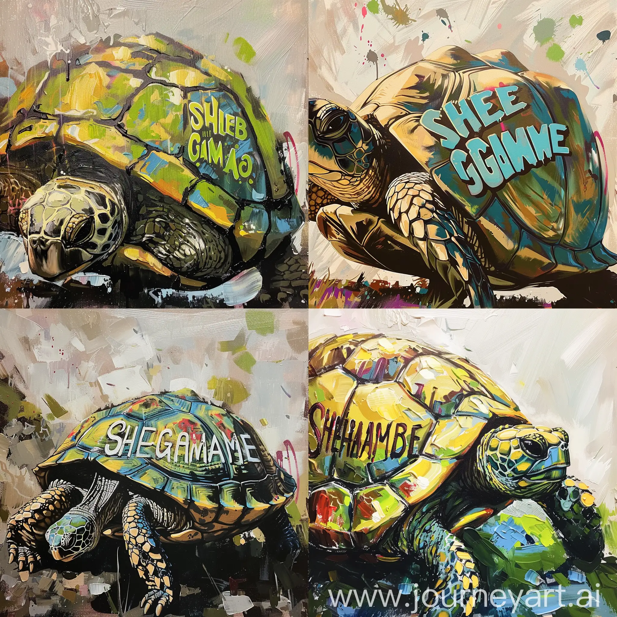 Vibrant-Turtle-Shell-Game-Art-with-Graffiti-Style