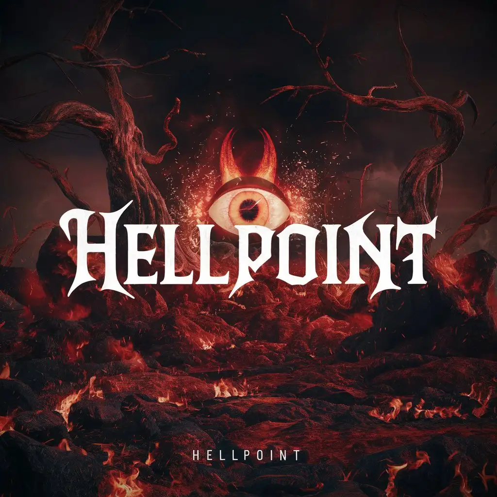 HellPoint-Album-Cover-Fiery-Demonic-Landscape-with-Sinister-Figures