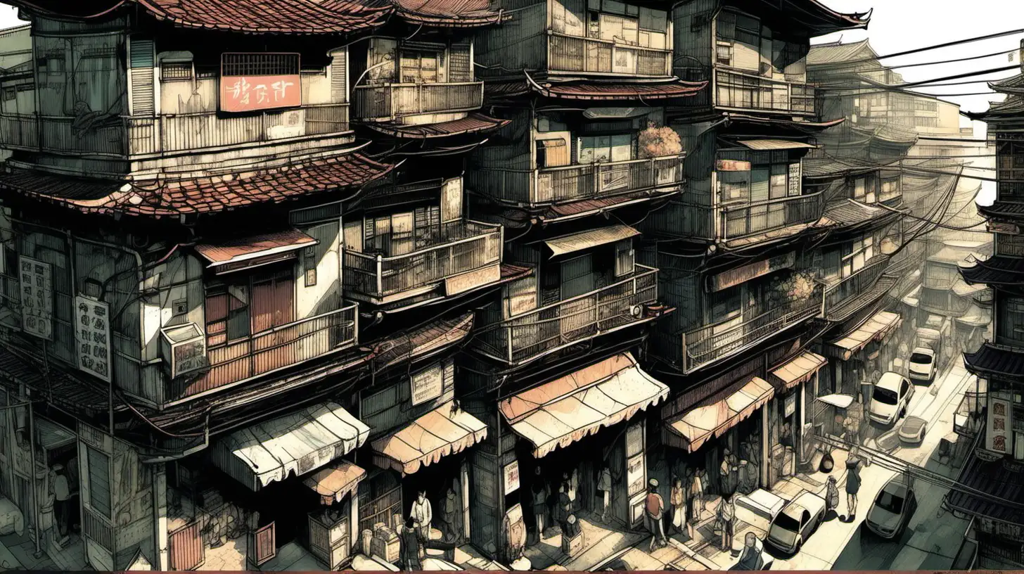 AnimeInspired Fusion Traditional Small Town Meets Kowloon Chaos