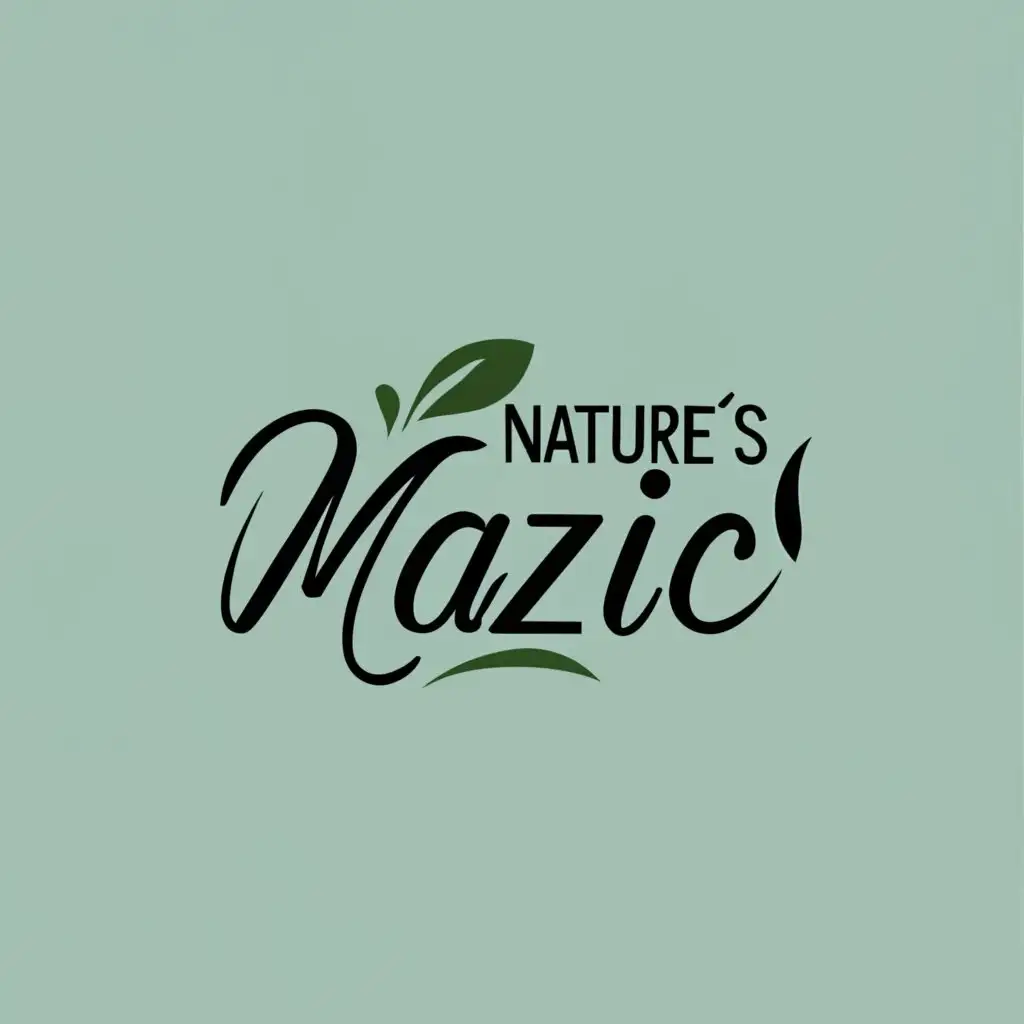 logo, Nature's mazic, with the text "Nature's mazic", typography, be used in Beauty Spa industry