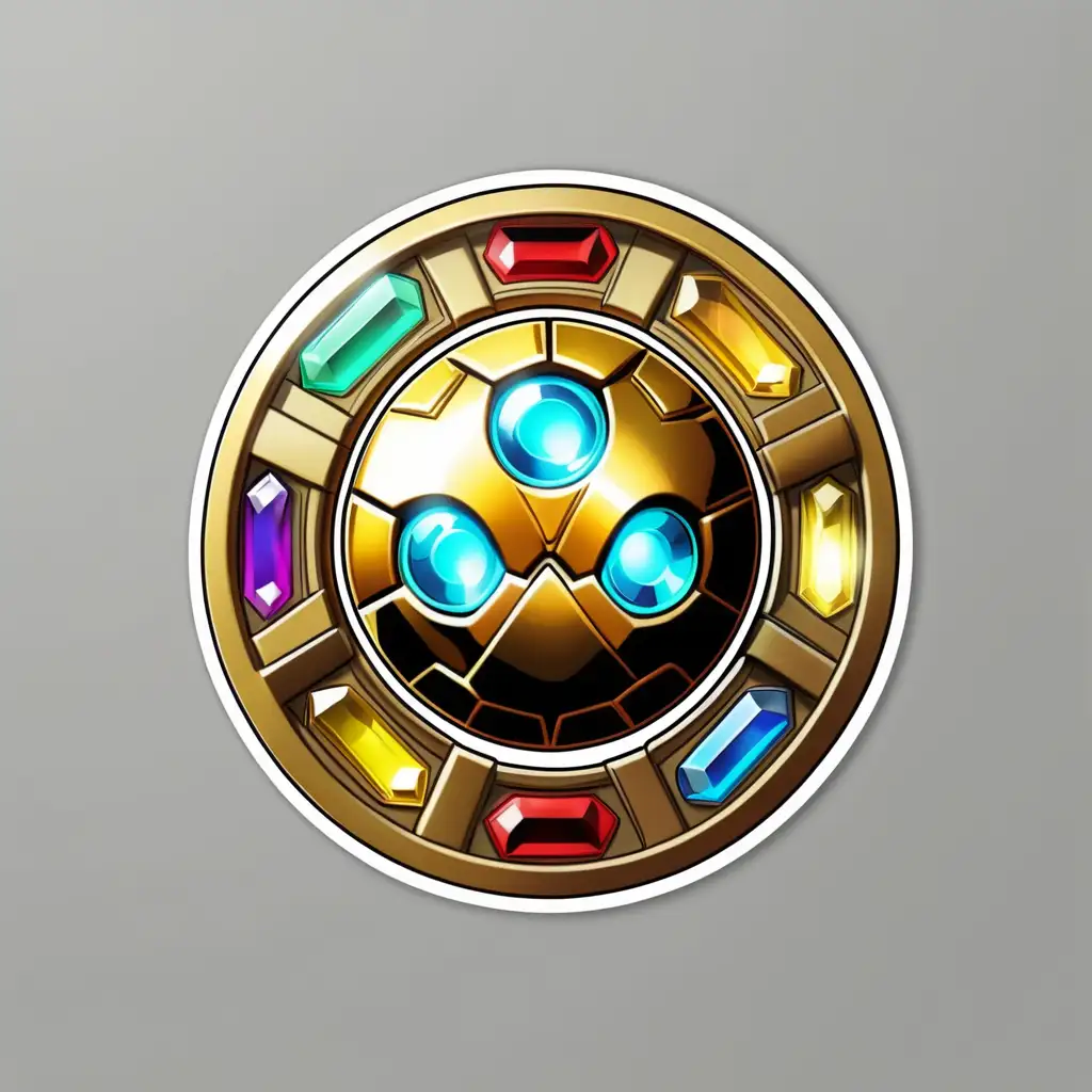marvel completely gold infinity stone sticker with a clear background
