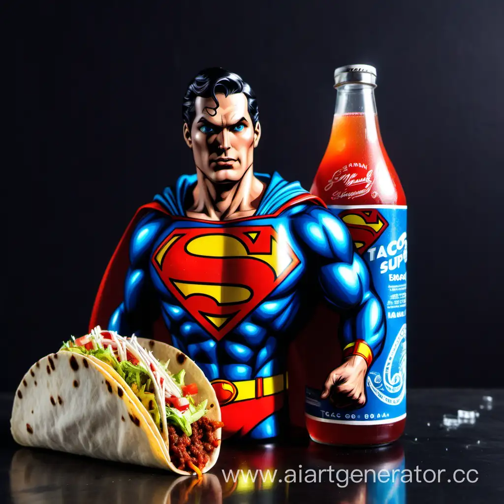 Superman tacos soda