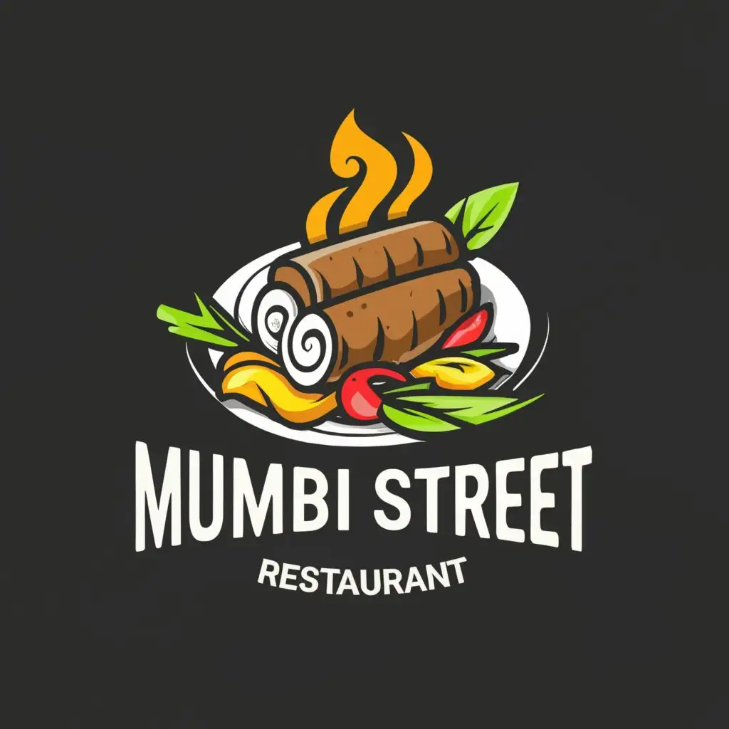 a logo design,with the text "Mumbai Street", main symbol:Chicken roll,Moderate,be used in Restaurant industry,clear background