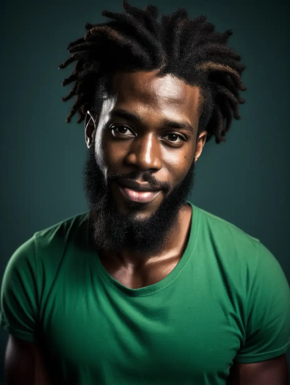 Cute Jamaican man with good hair and a beard, Artistic  