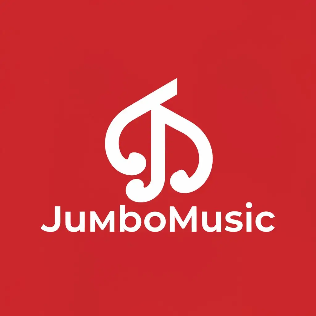 a logo design,with the text "JUMBOMUSIC", main symbol:Music,Moderate,be used in Entertainment industry,clear background