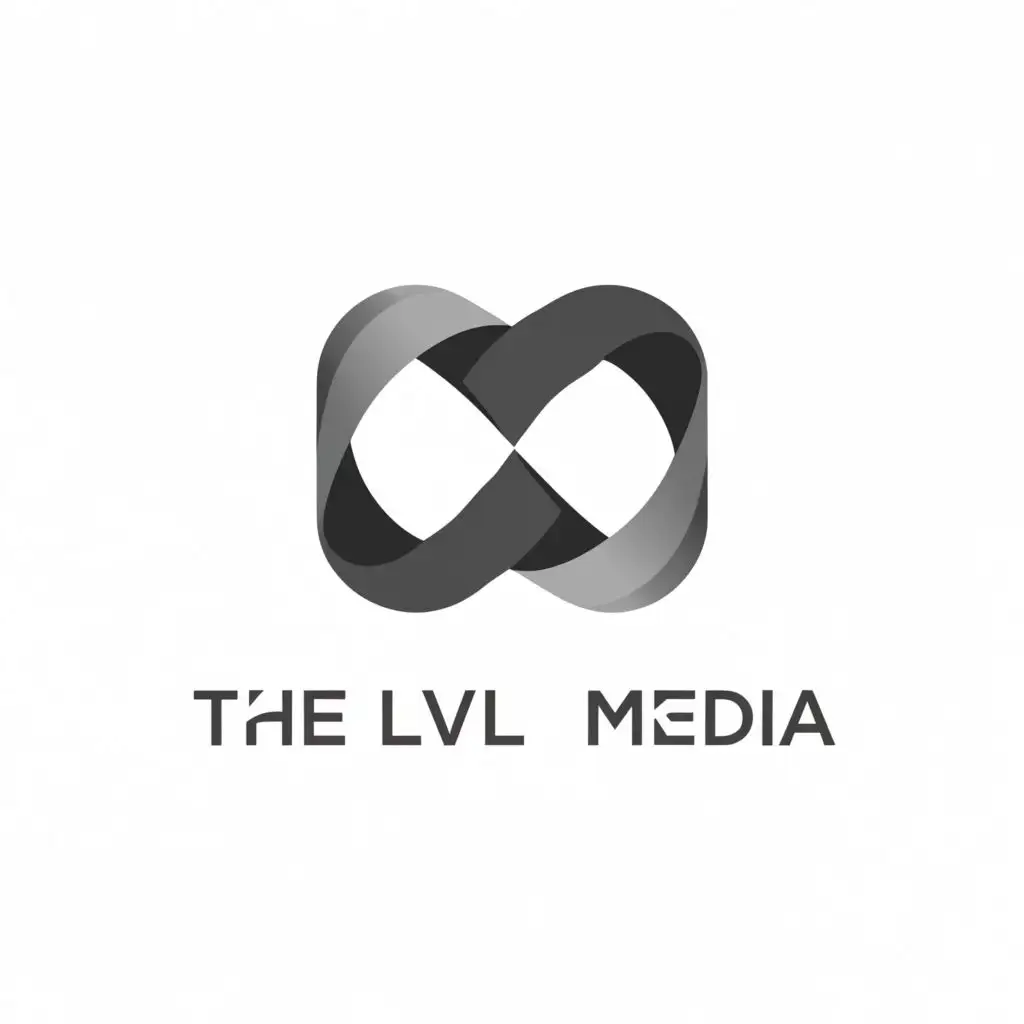 a logo design,with the text "The LVL Media", main symbol:infinity,Minimalistic,clear background