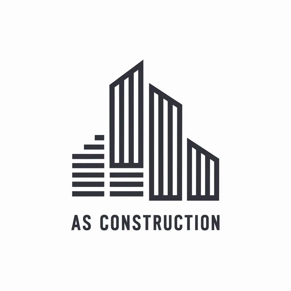 logo, constructing building, with the text "AS Construction", typography