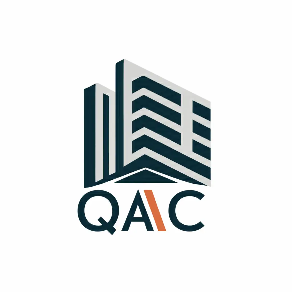 a logo design,with the text "QAC", main symbol:Building,Moderate,be used in Construction industry,clear background