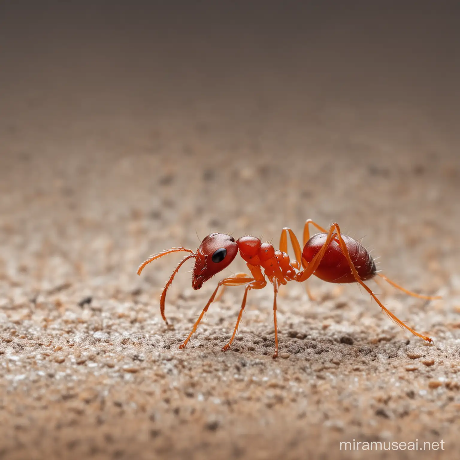 Macro Photography of a Red Ant at 30mm Lens