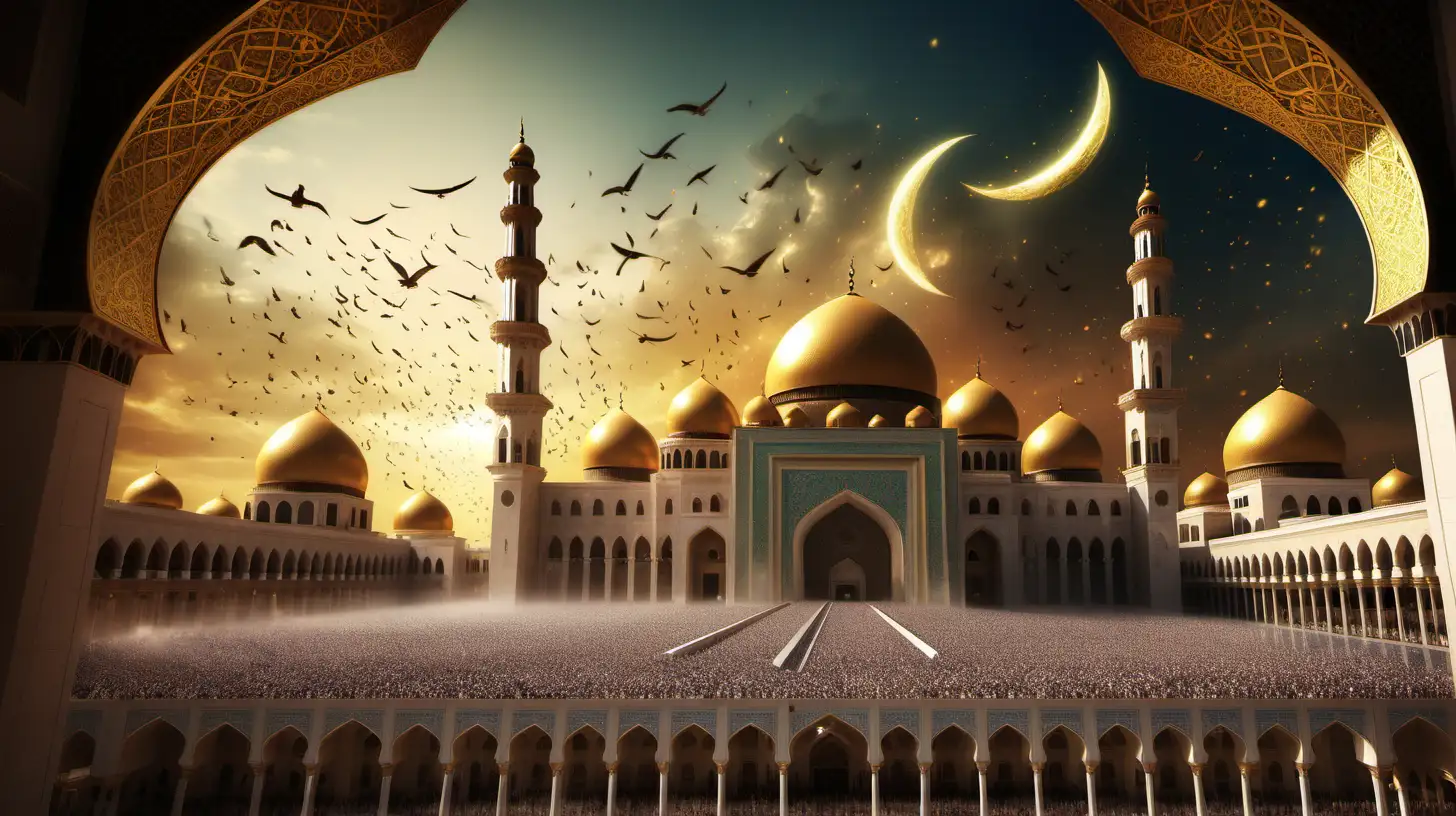 create an epic, vivid image of the islamic golden age