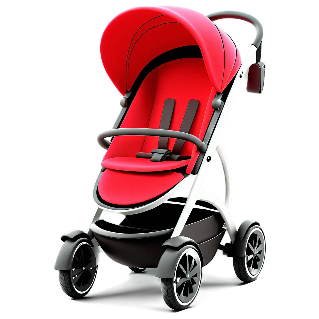 baby stroller, beautiful, smooth line, unique, future design, C4D Rendering