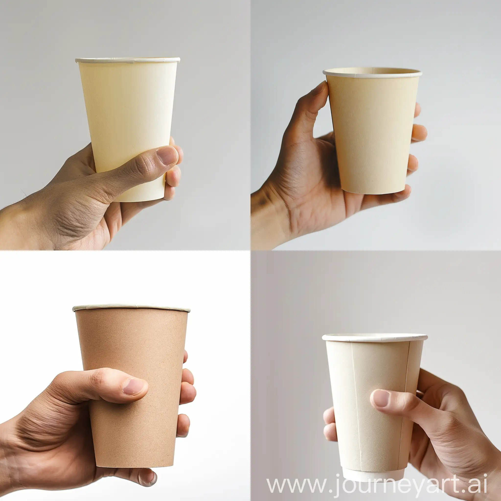 Person-Holding-a-Disposable-Paper-Cup-on-a-White-Background