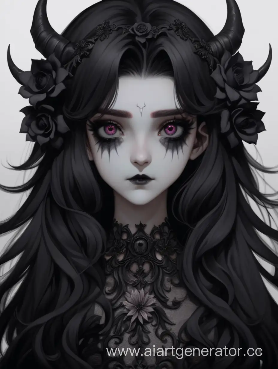 Enchanting-Demon-Girl-with-HaloLike-Eyes-and-Elegant-Black-Hair