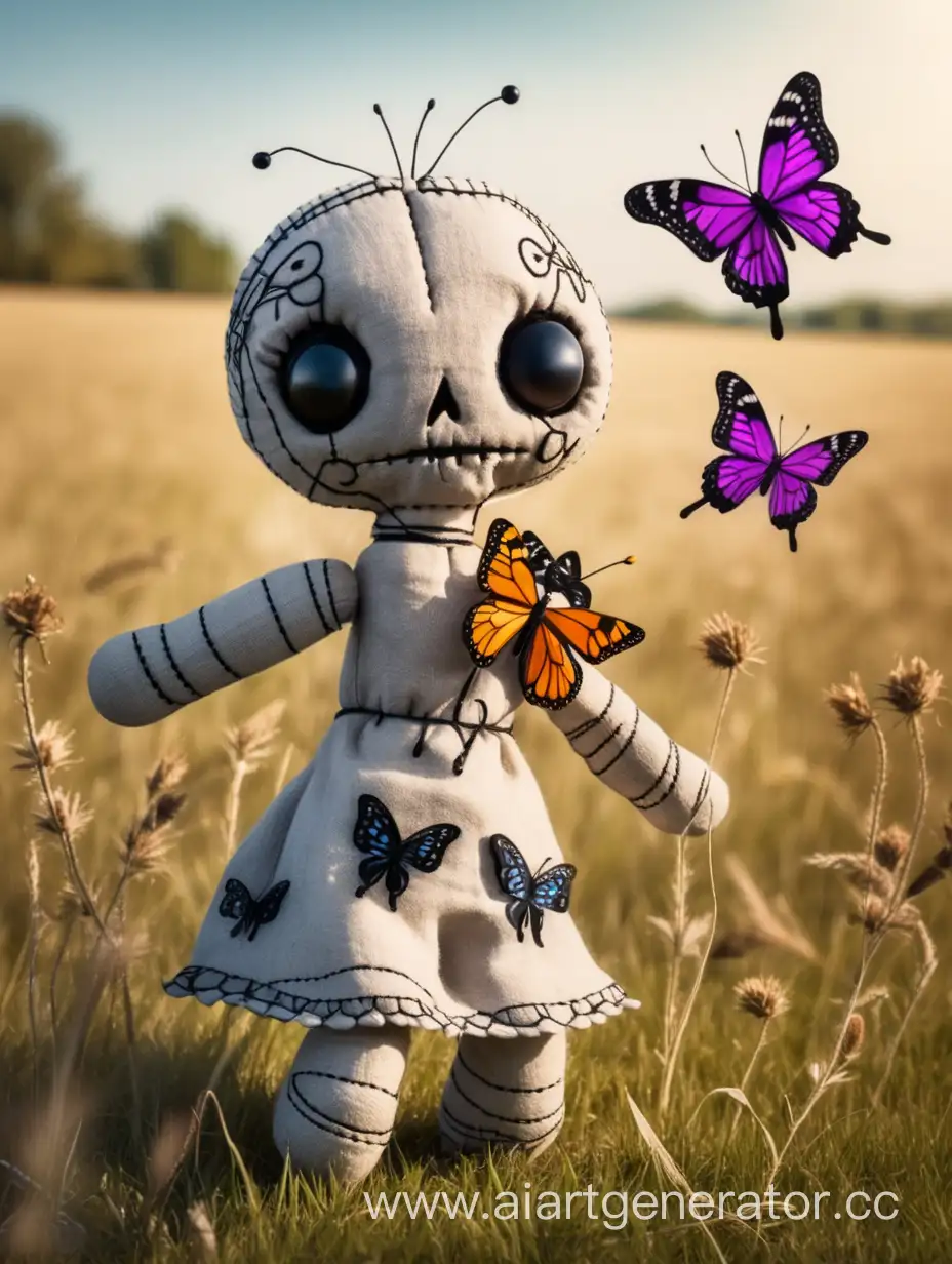 Voodoo-Doll-Strolling-Through-a-ButterflyFilled-Field