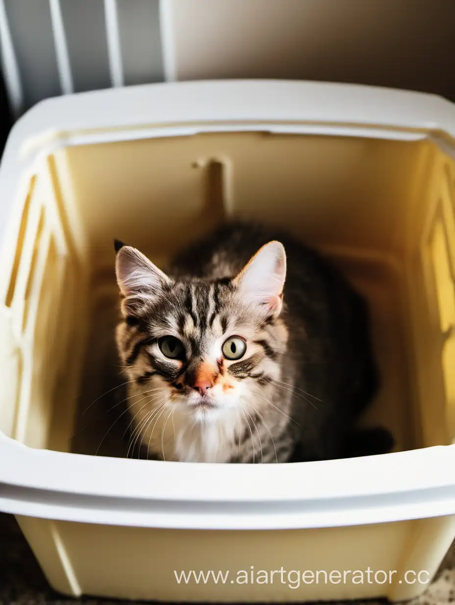 Feline-Grooming-Habits-A-Cat-Using-the-Litter-Box