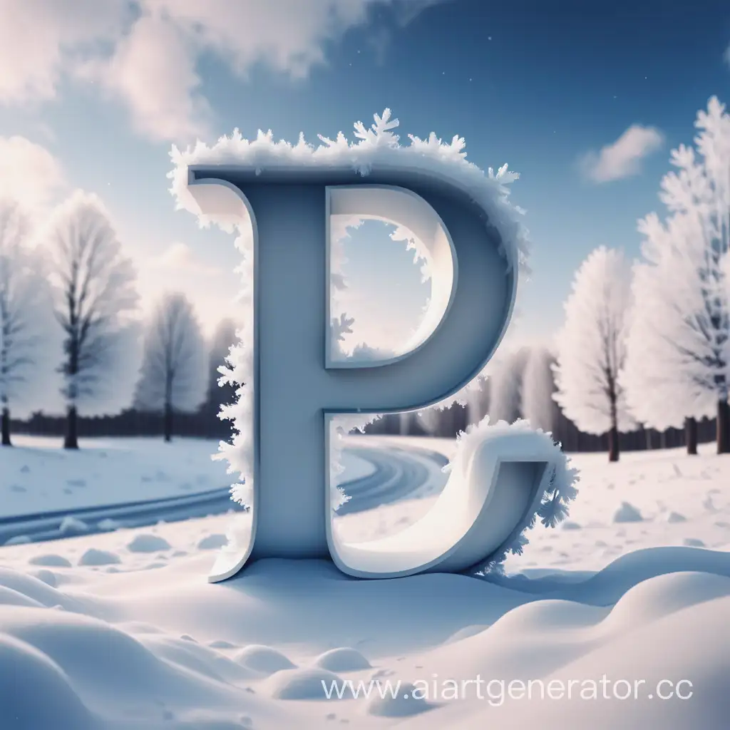буква L на фоне зимы