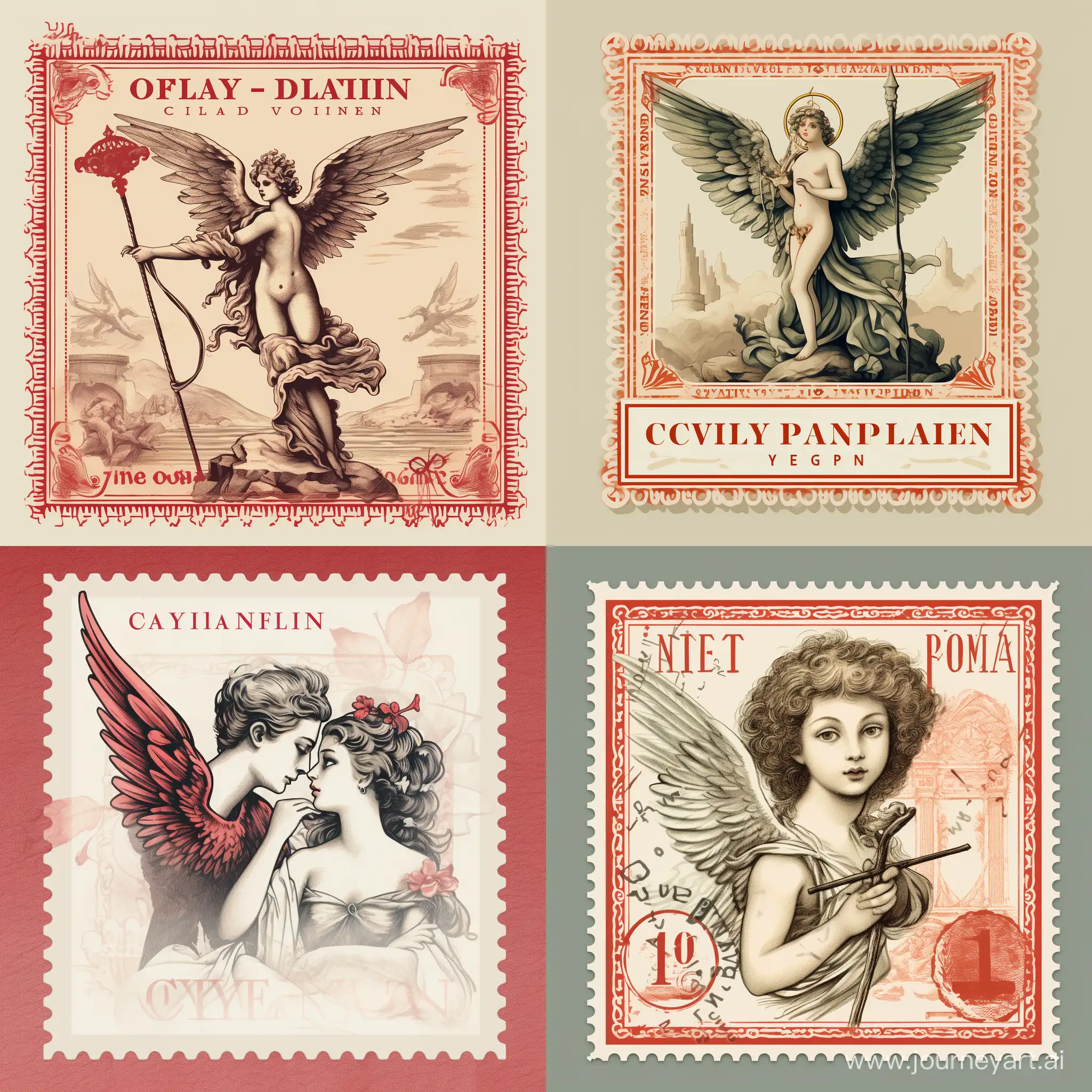 post stamp with valentyn days cupidyn
